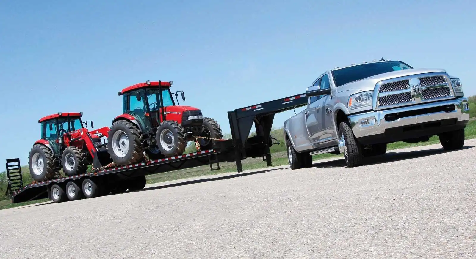 Flatbed trailer carrying hotshot freight